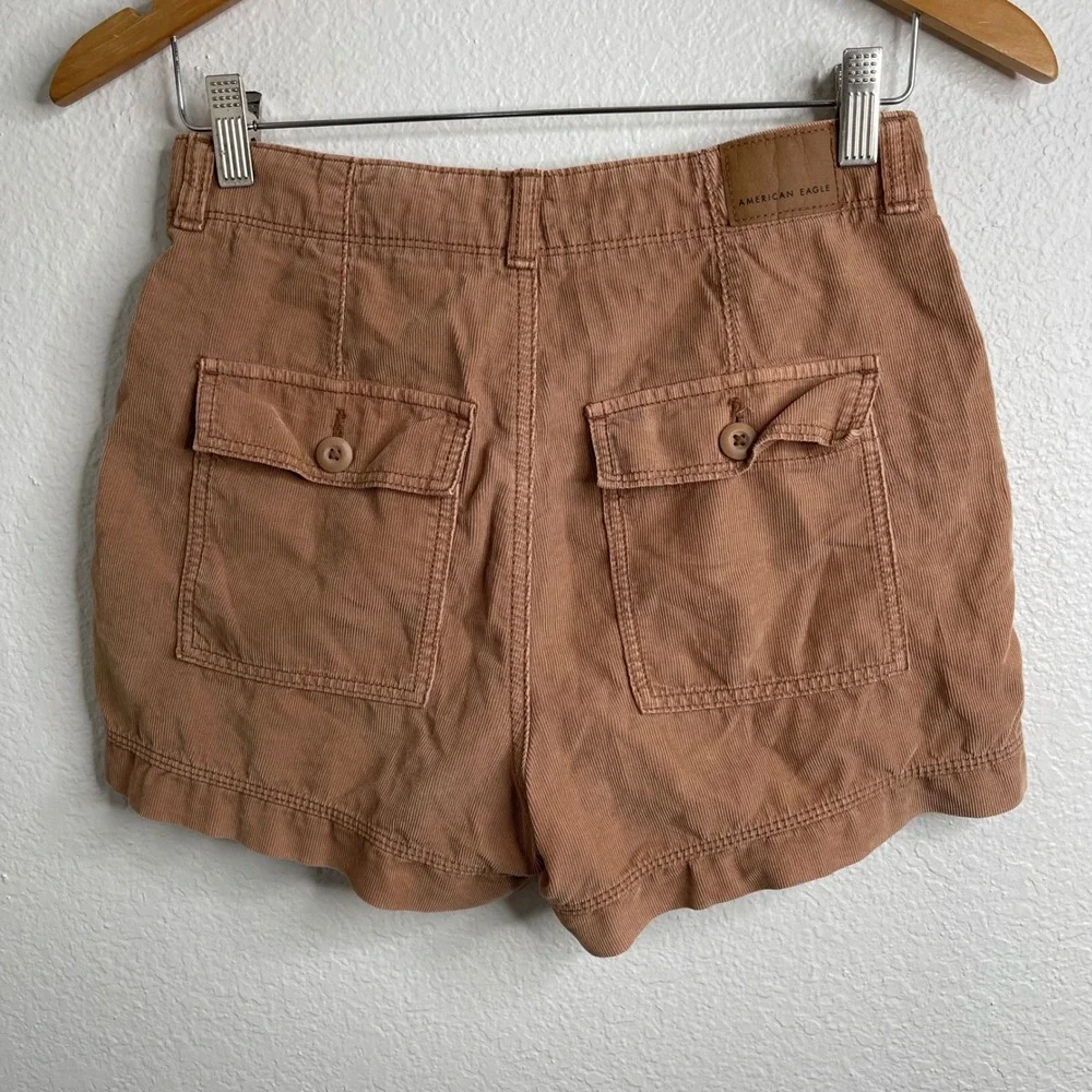 American Eagle Highest Rise 90s Boyfriend Short Corduroy Cargo Tan Brown‎ Size 0